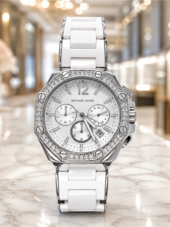 Michael Kors Accessories - Hard-to-Find Michael Kors Camille MK5563 Silver Chronograph Watch